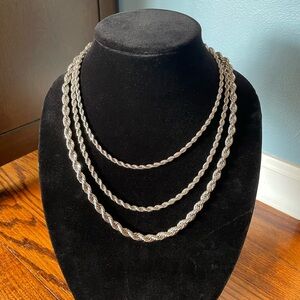 Chicos triple strand silver tone Necklace
